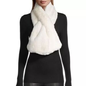 Apparis White Faux Fur Scarf